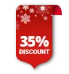 35% korting rood
