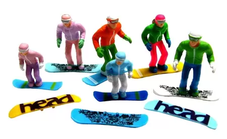 Jägerndorfer standing figurines with snowboards - 6 pcs.1:32 - image 1