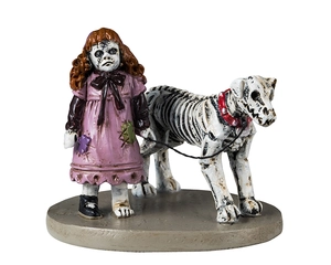 Lemax creepy doll & dog Spooky Town 2025