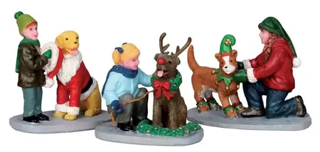 Lemax doggie dress up s/3 Caddington Village 2015