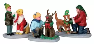 Lemax doggie dress up s/3 Caddington Village 2015