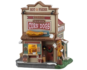 Lemax doggie on a stick corn dogs Harvest Crossing 2025 - image 1