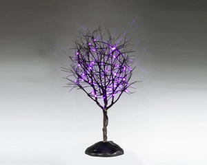 Lemax dry tree with purple lights Spooky Town 2025