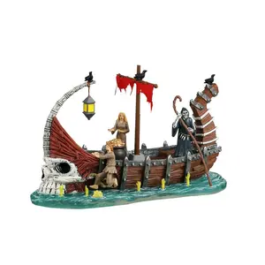 Lemax ferry on river styx Spooky Town 2024 - image 1
