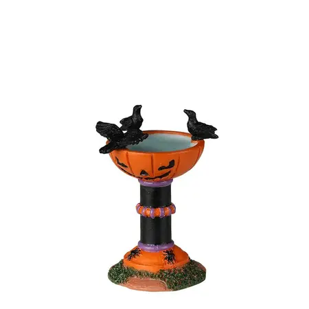 Lemax jack-o-lantern birdbath Spooky Town 2022