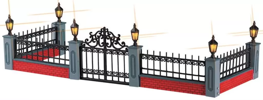 Lemax lighted wrought iron fence s/5 General 2005