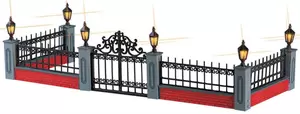 Lemax lighted wrought iron fence s/5 General 2005