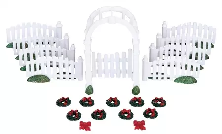 Lemax plastic arbor & picket fences w/decorations s/20 General 2010