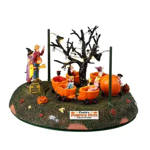 Lemax pumpkin patch train Spooky Town 2023