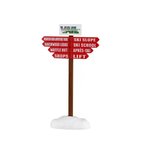 Lemax ski slope sign Vail Village 2026