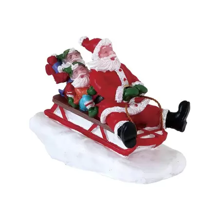 Lemax sledding with santa Santa's Wonderland 2018