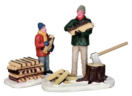 Lemax stacking firewood s/2 Vail Village 2015