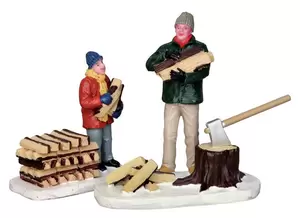 Lemax stacking firewood s/2 Vail Village 2015