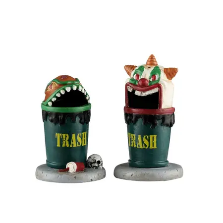 Lemax terrifying trash cans Spooky Town 2026