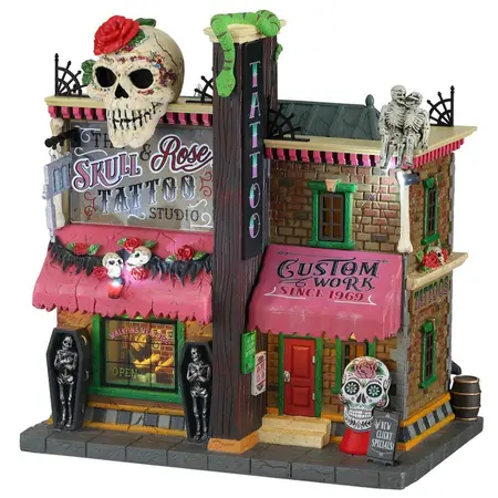 Lemax the skull and rose tattoo studio Spooky Town 2022