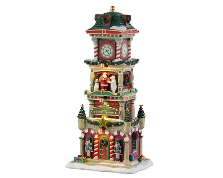 Lemax the village square clock tower Santa's Wonderland 2025 - image 1