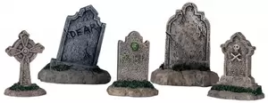Lemax tombstones s/5 Spooky Town 2004