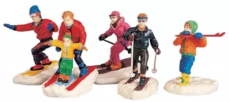 Lemax winter fun figurines s/5 Vail Village 1999