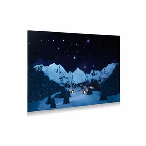 My Village Background Canvas - Mountain Landscape Night 76x56 cm - image 2