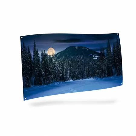 My Village Background Cloth - Mountain Landscape Night 150x75 cm - image 2