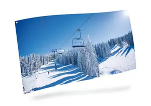 My Village Background Cloth - Ski Lift 150x75 cm - image 2