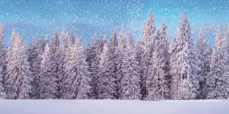 My Village Background Cloth Snowy Forest 300x150 cm - image 1