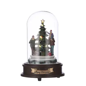 Globe with christmas tree battery operated - l13,5xw13,5xh20,5cm