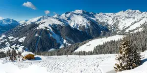 Achtergrond doek wintersport 150x75cm